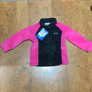 Columbia Girls 2T Black & Pink Fleece Jacket